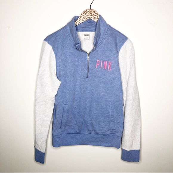 PINK Victoria's Secret Tops - Victoria's Secret PINK Half Zip Sweatshirt
